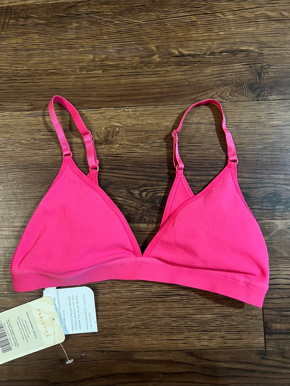 NWT Fabletics Hot Pink Triangle Bralette Size Small